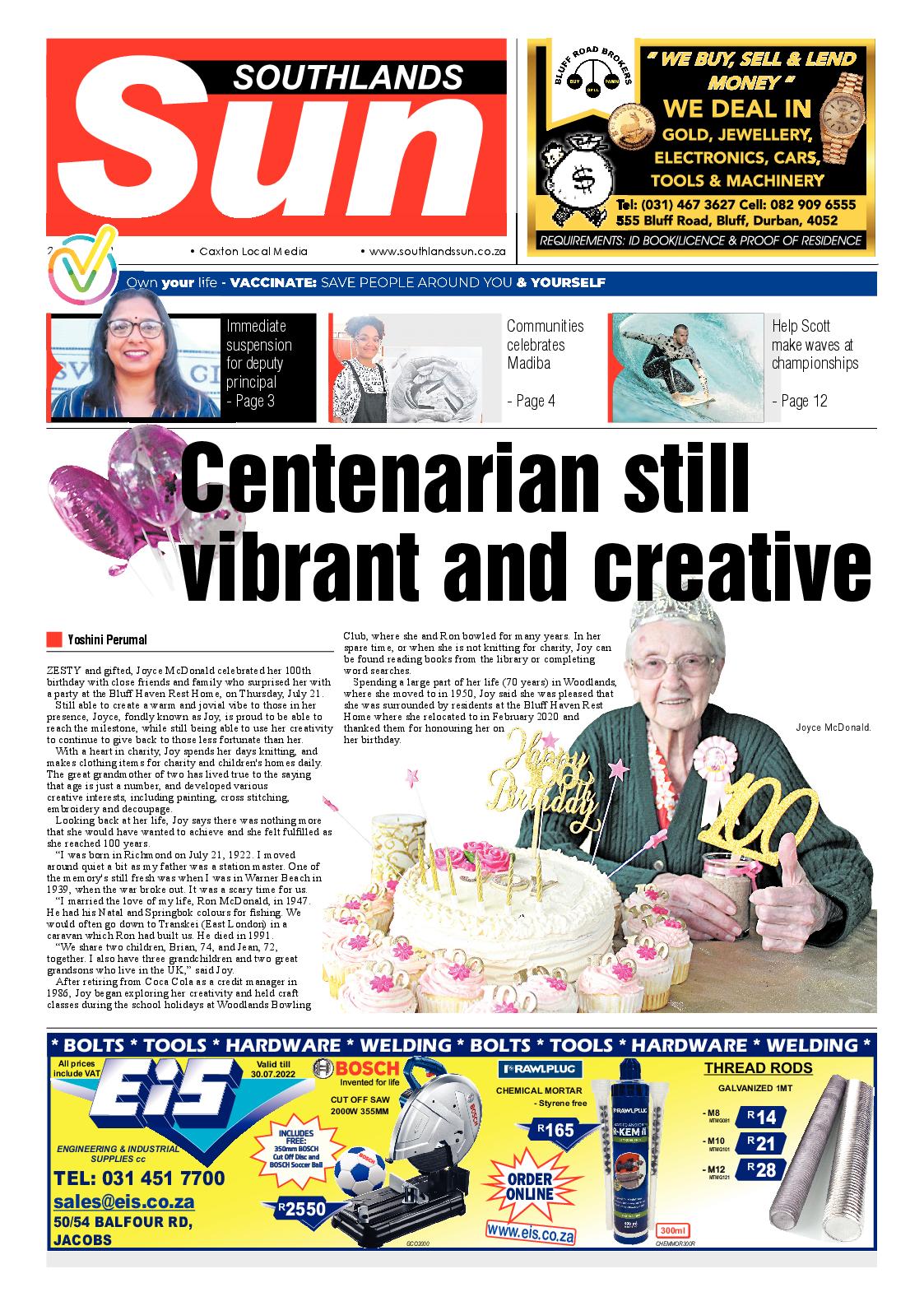 Southlands Sun 29 July 2022 page 1