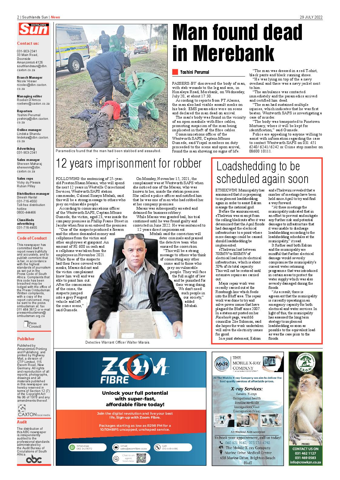 Southlands Sun 29 July 2022 page 2