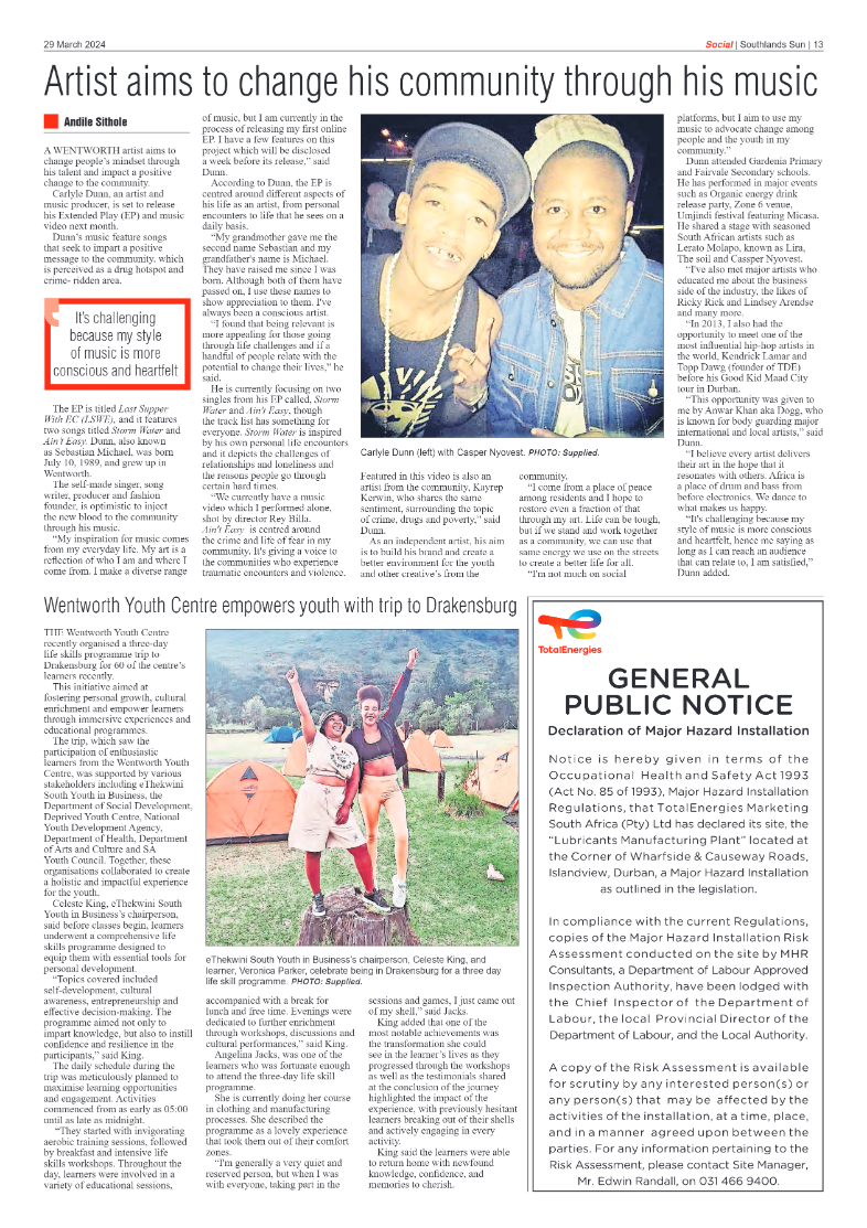 Southlands Sun 29 March 2024 page 13