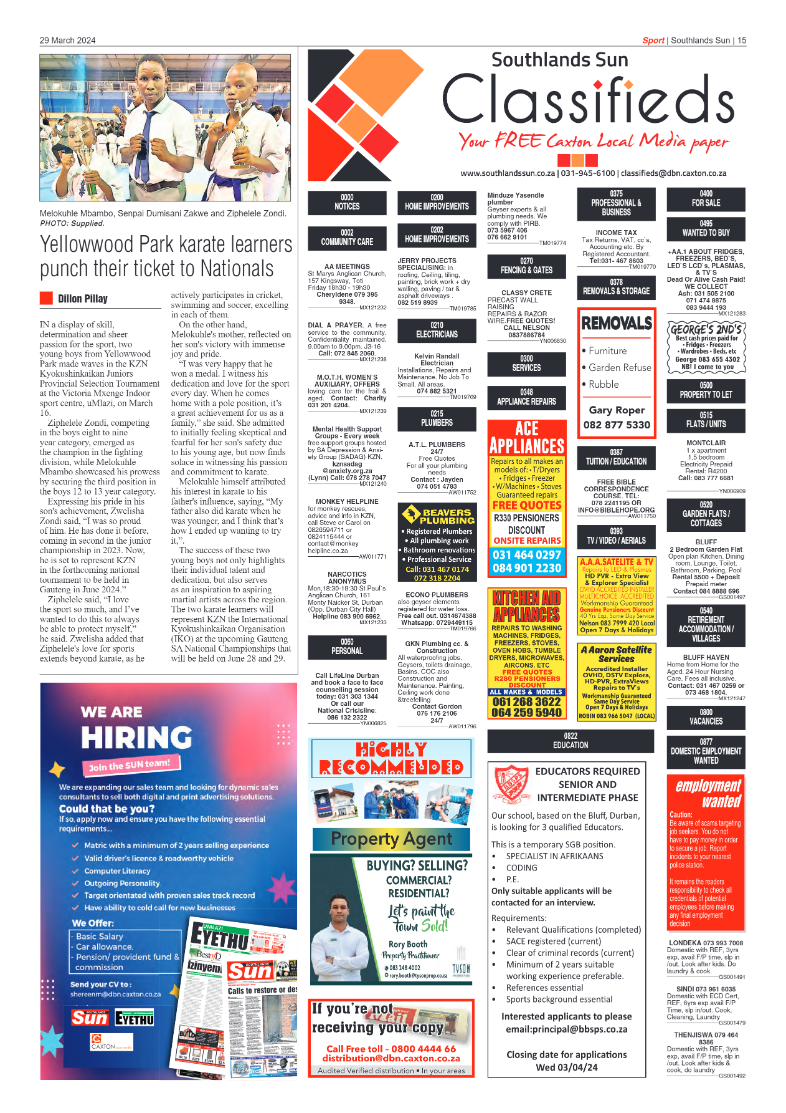 Southlands Sun 29 March 2024 page 15