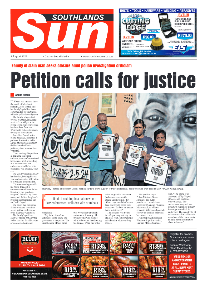 Southlands Sun 2 August 2024 page 1