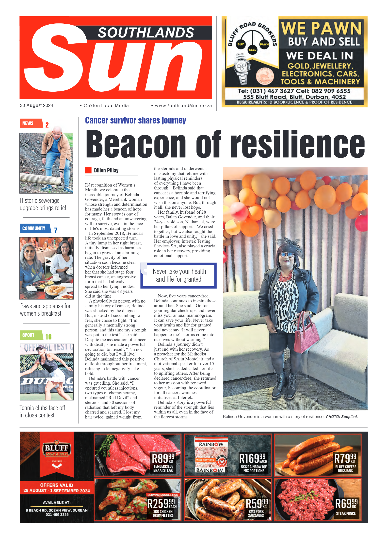Southlands Sun 30 August 2024 page 1