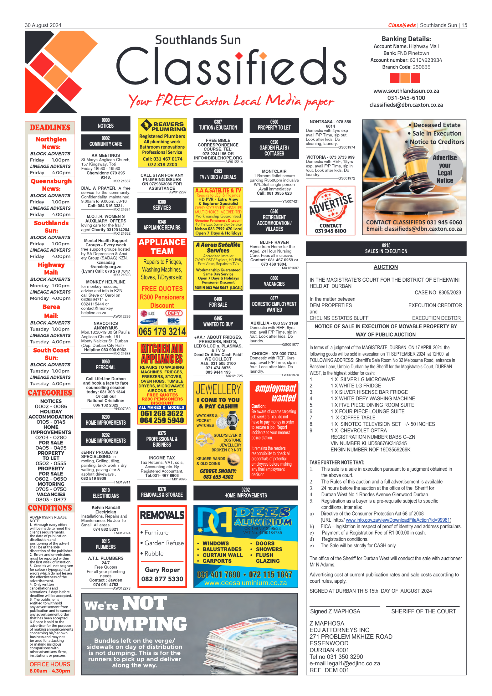 Southlands Sun 30 August 2024 page 15