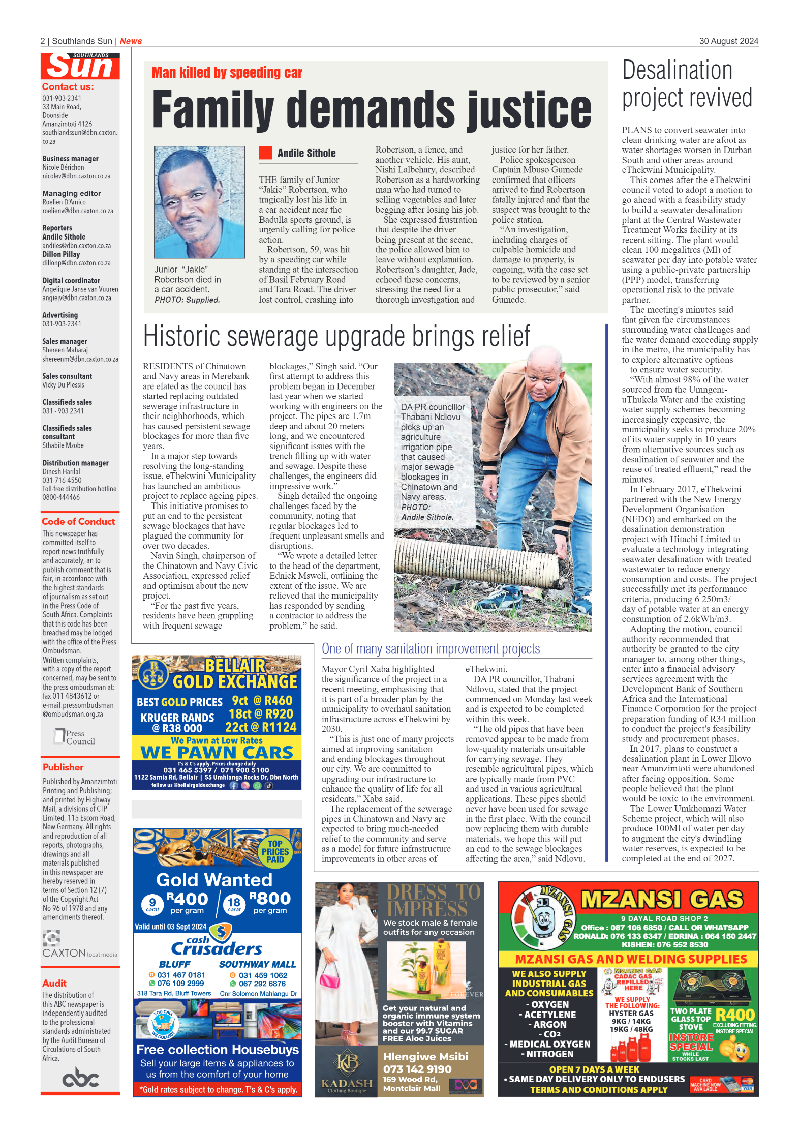 Southlands Sun 30 August 2024 page 2