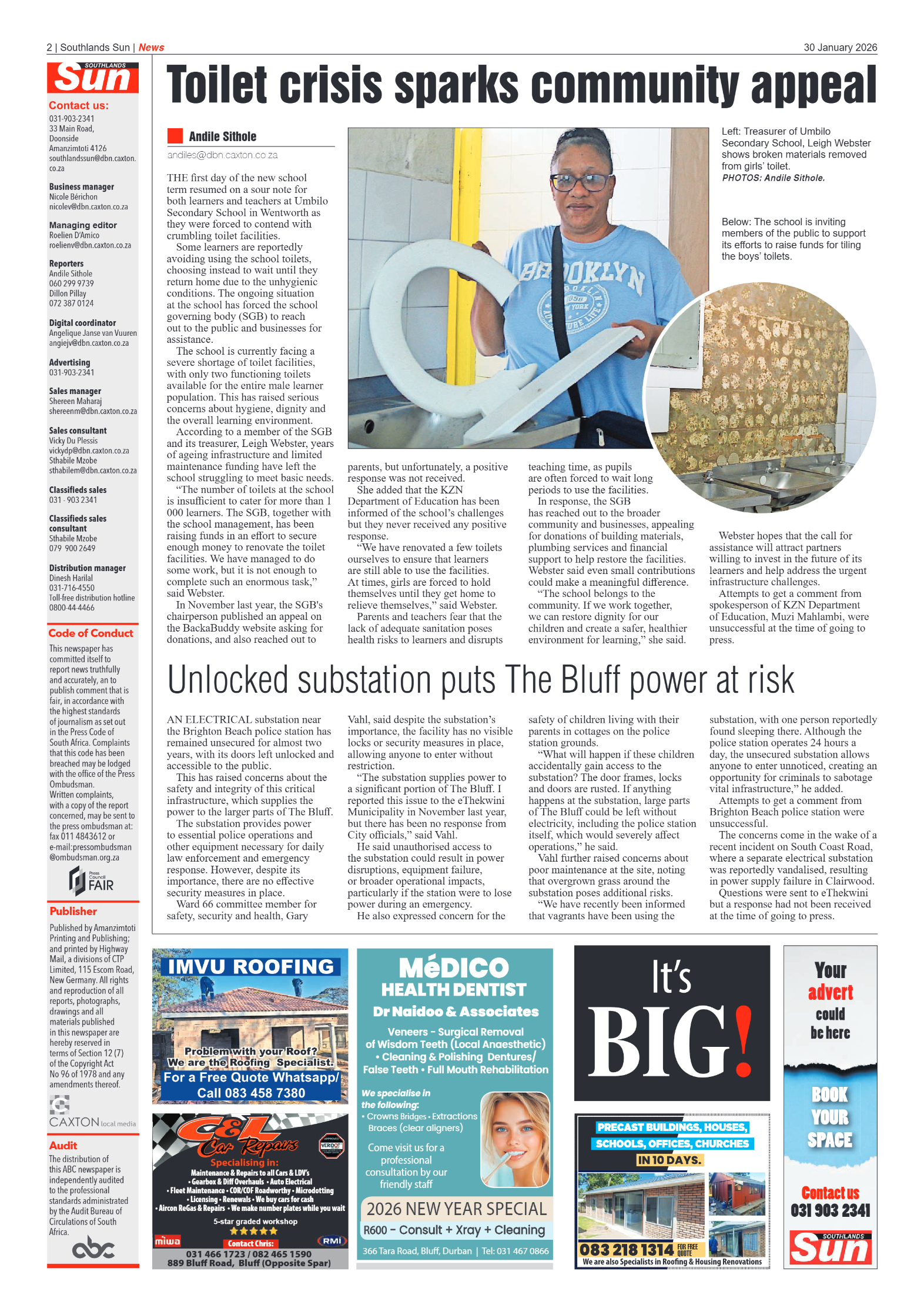 Southlands Sun 30 January 2026 page 2