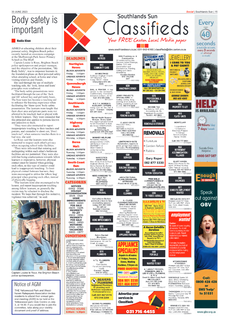 Southlands Sun 30 June 2023 page 15