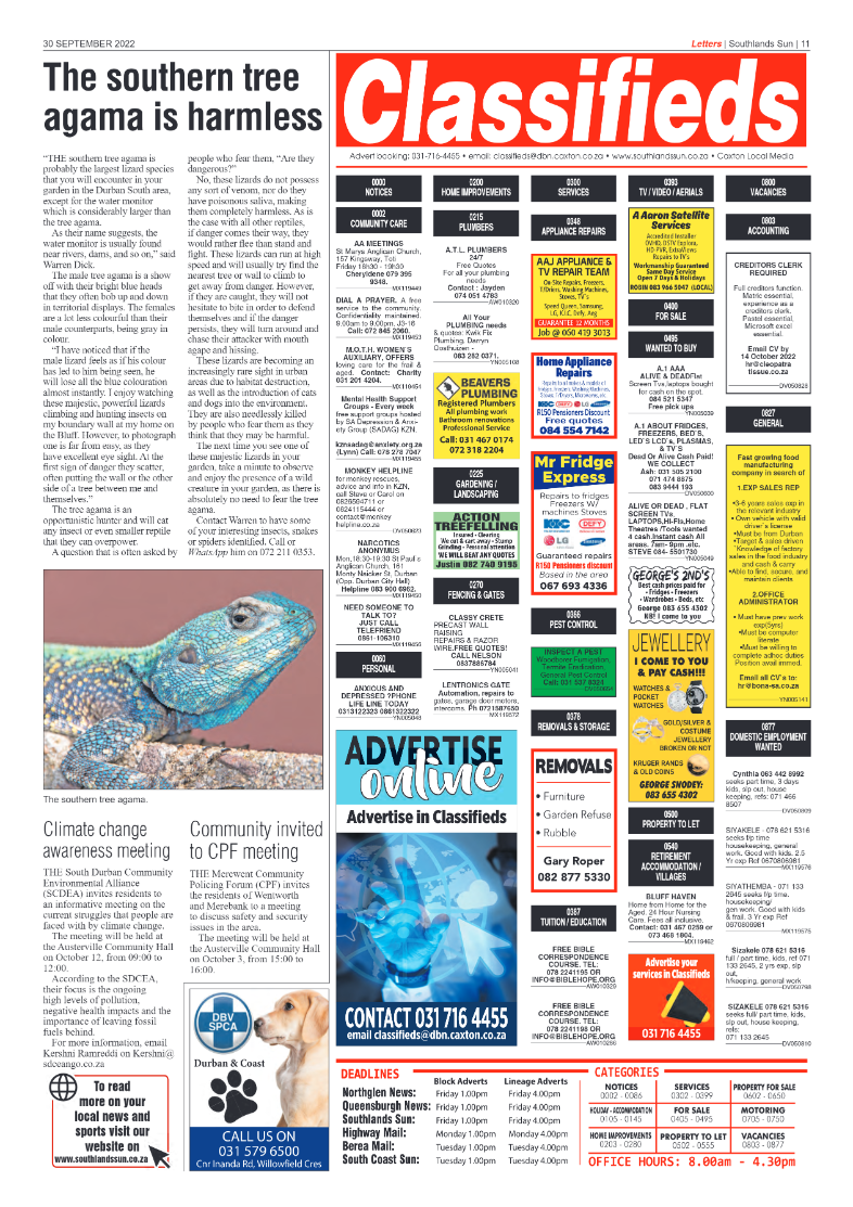 Southlands Sun 30 September 2022 page 11