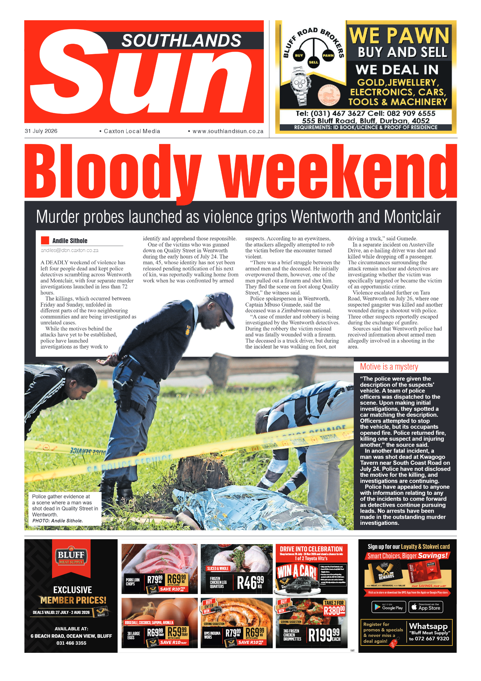 Southlands Sun 31 July 2026 page 1