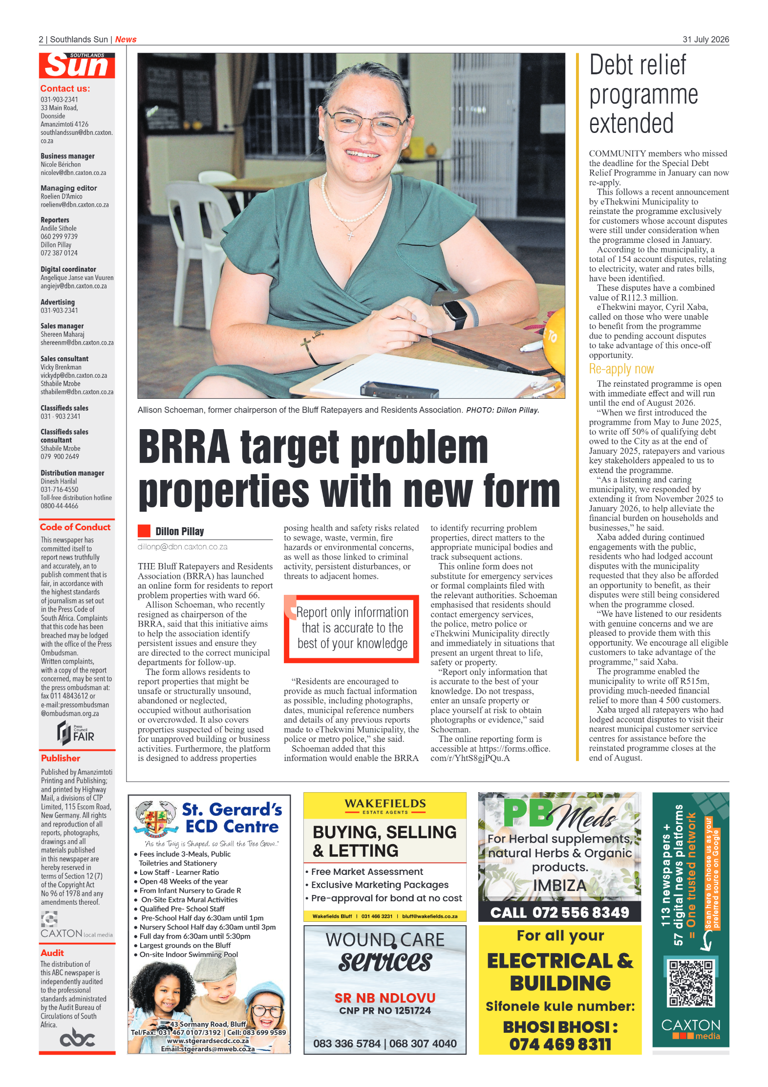 Southlands Sun 31 July 2026 page 2