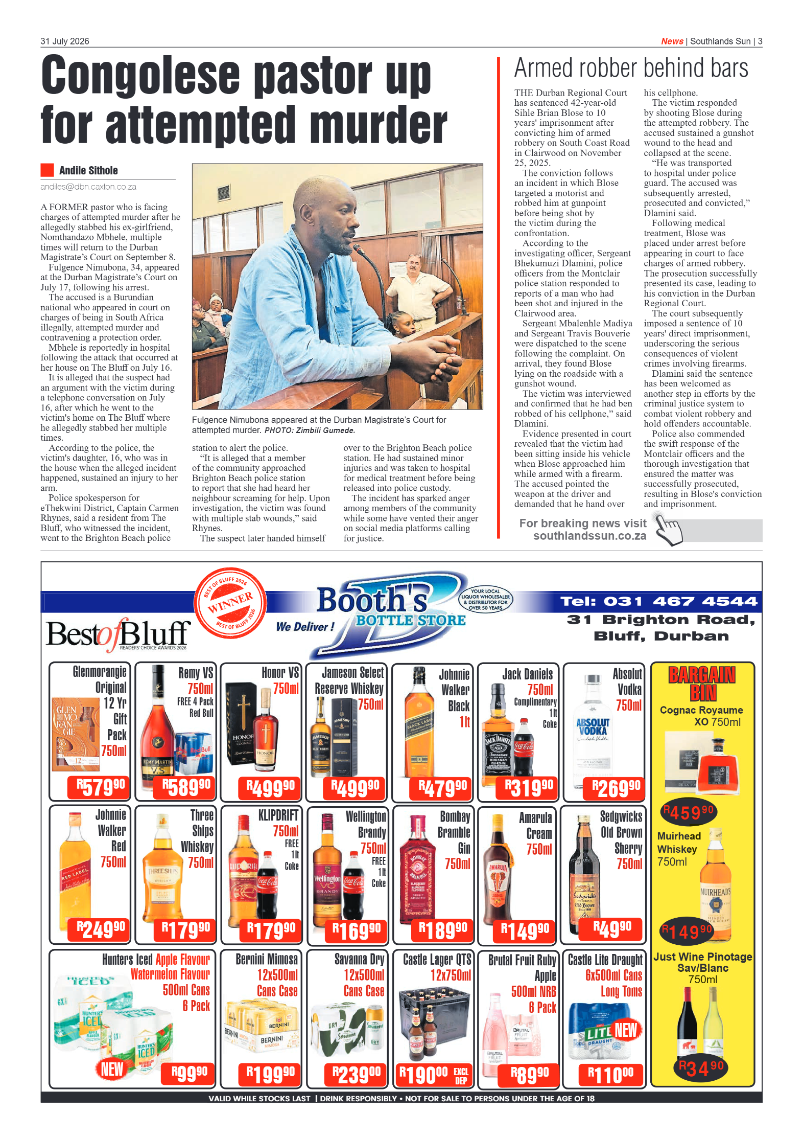 Southlands Sun 31 July 2026 page 3