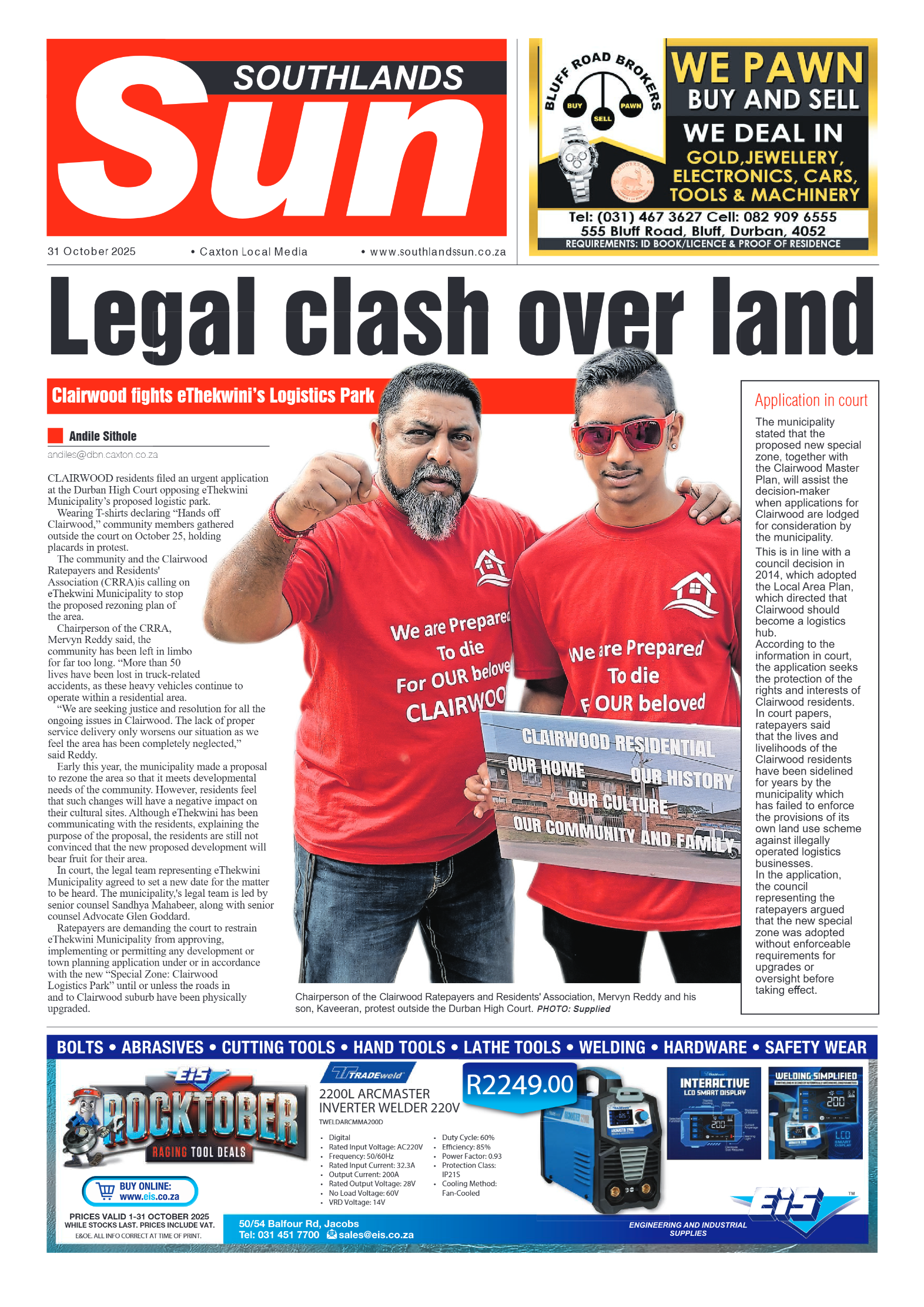 Southlands Sun 31 October 2025 page 1