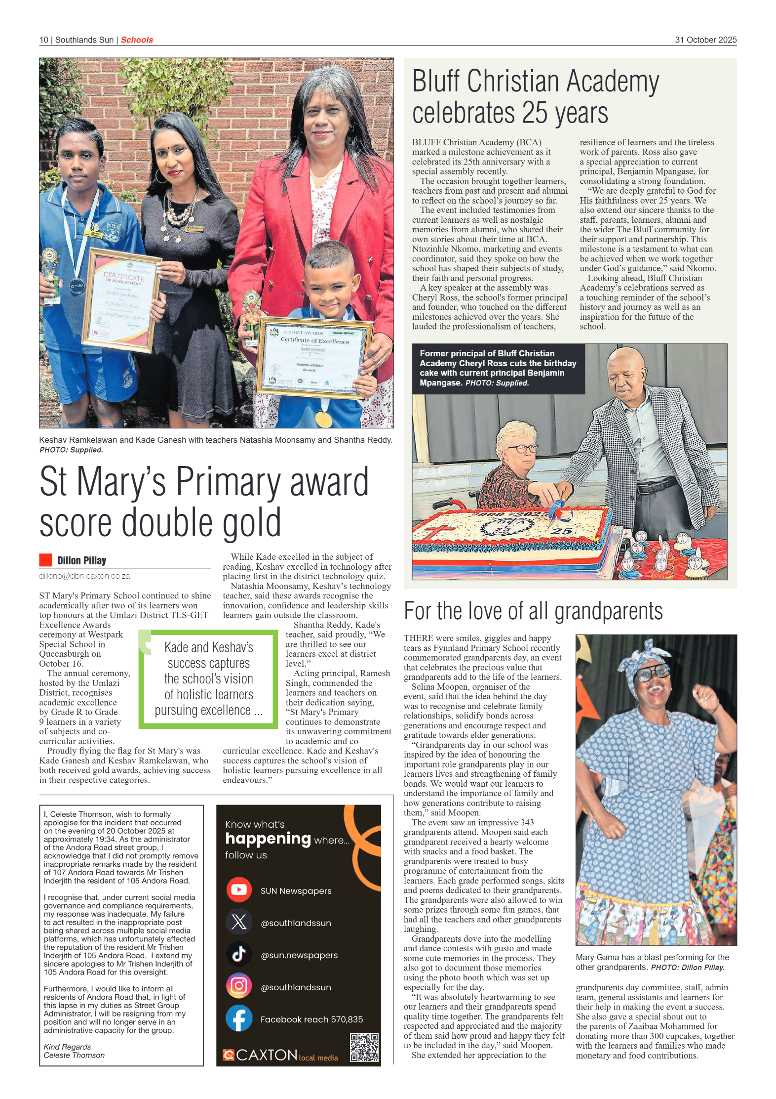Southlands Sun 31 October 2025 page 10