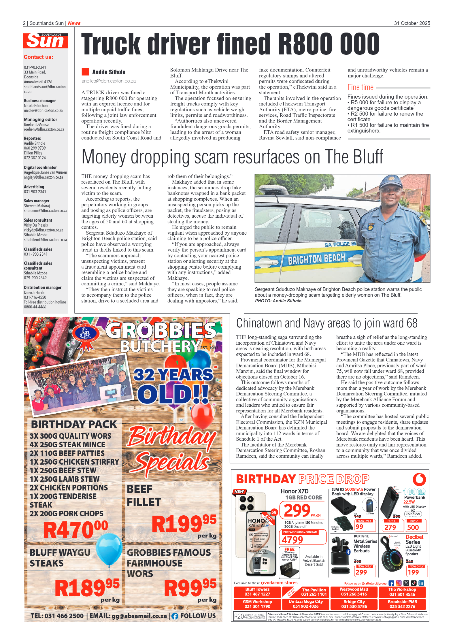 Southlands Sun 31 October 2025 page 2