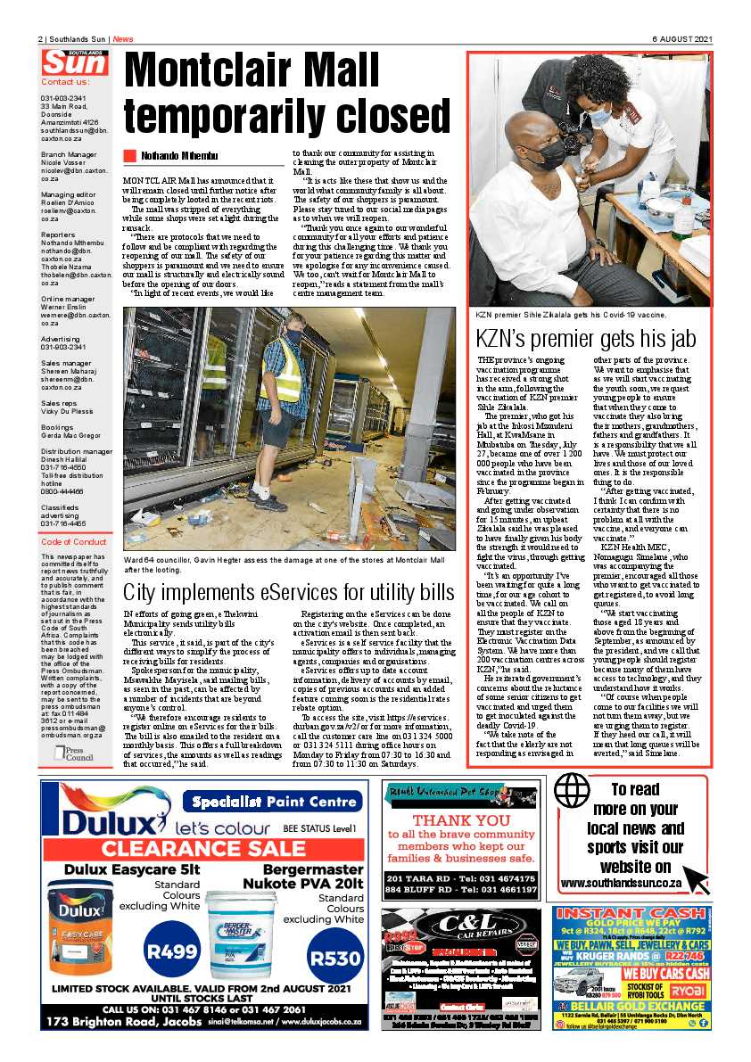 Southlands Sun 6 August 2021 page 2
