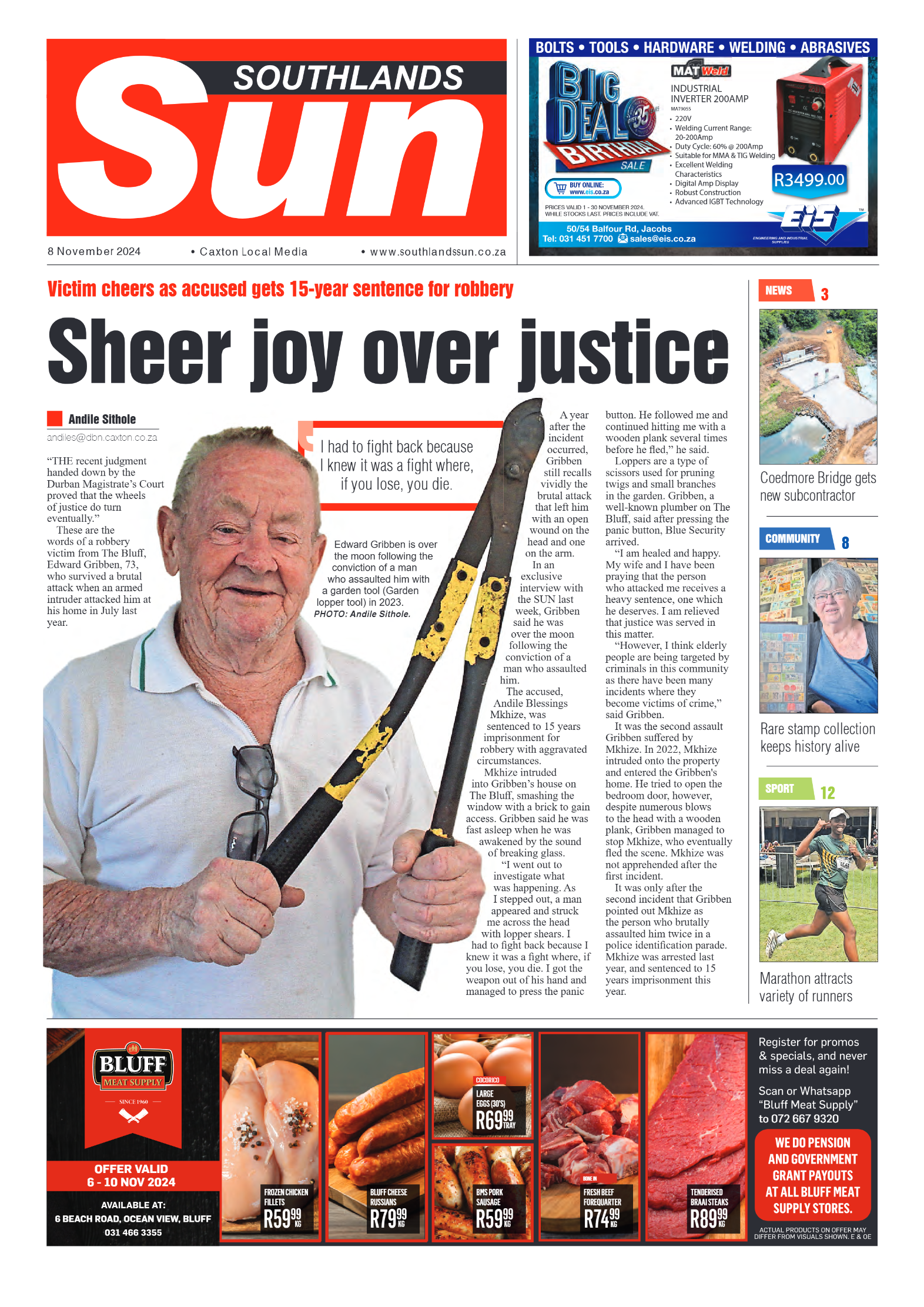 Southlands Sun 8 November 2024 page 1