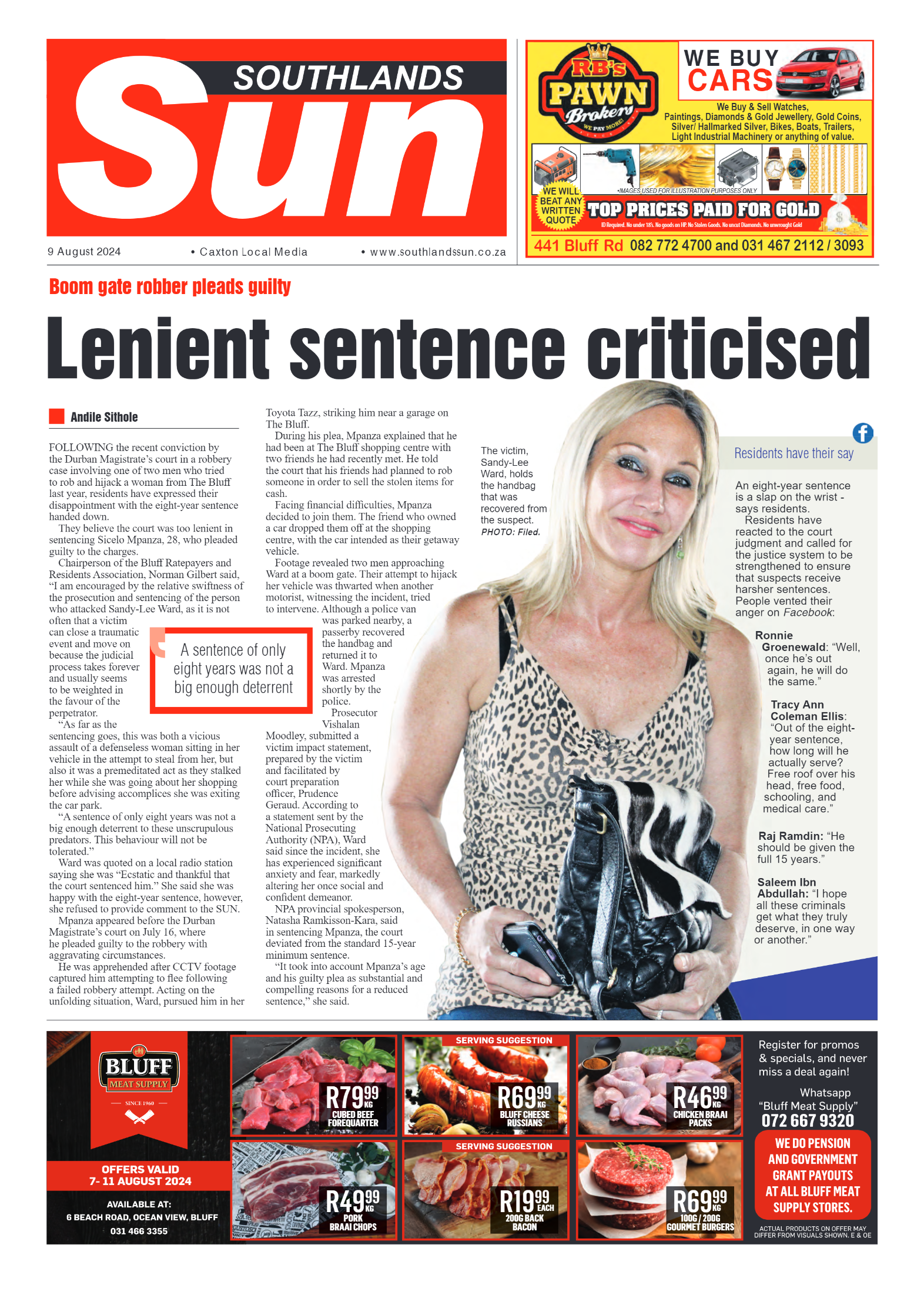 Southlands Sun 9 August 2024 page 1