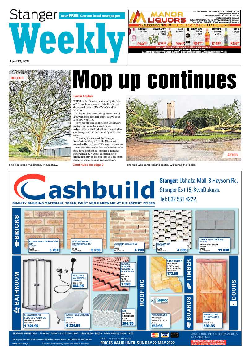 Stanger Weekly 22 April 2022 page 1