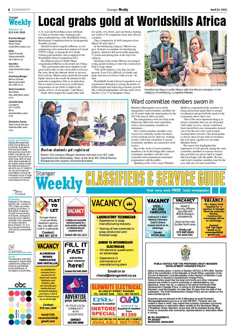 Stanger Weekly 22 April 2022 page 6
