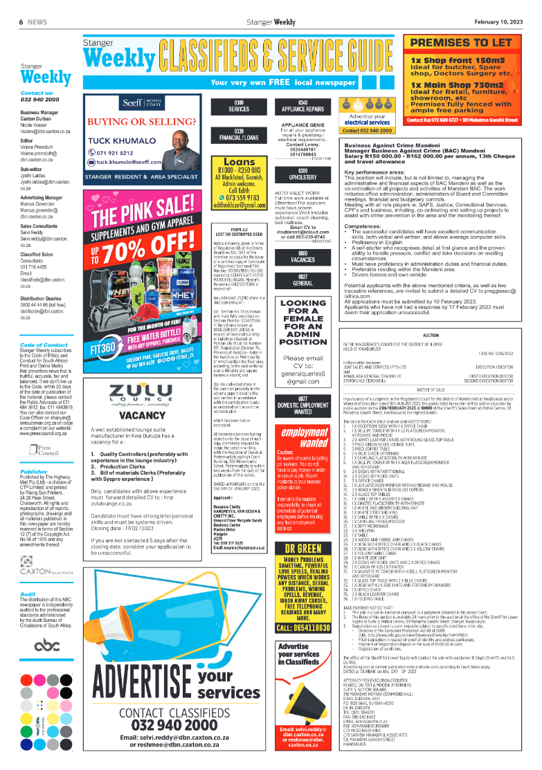 Stanger Weekly 10 February 2023 page 6