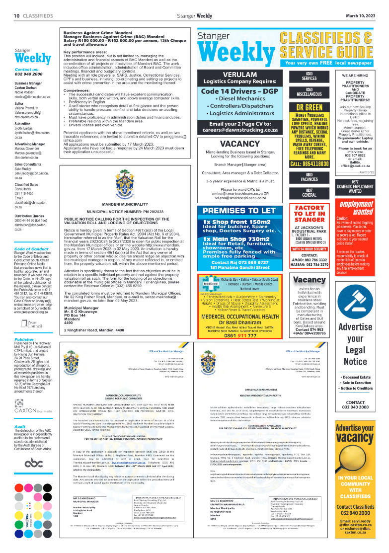 Stanger Weekly 10 March 2023 page 10