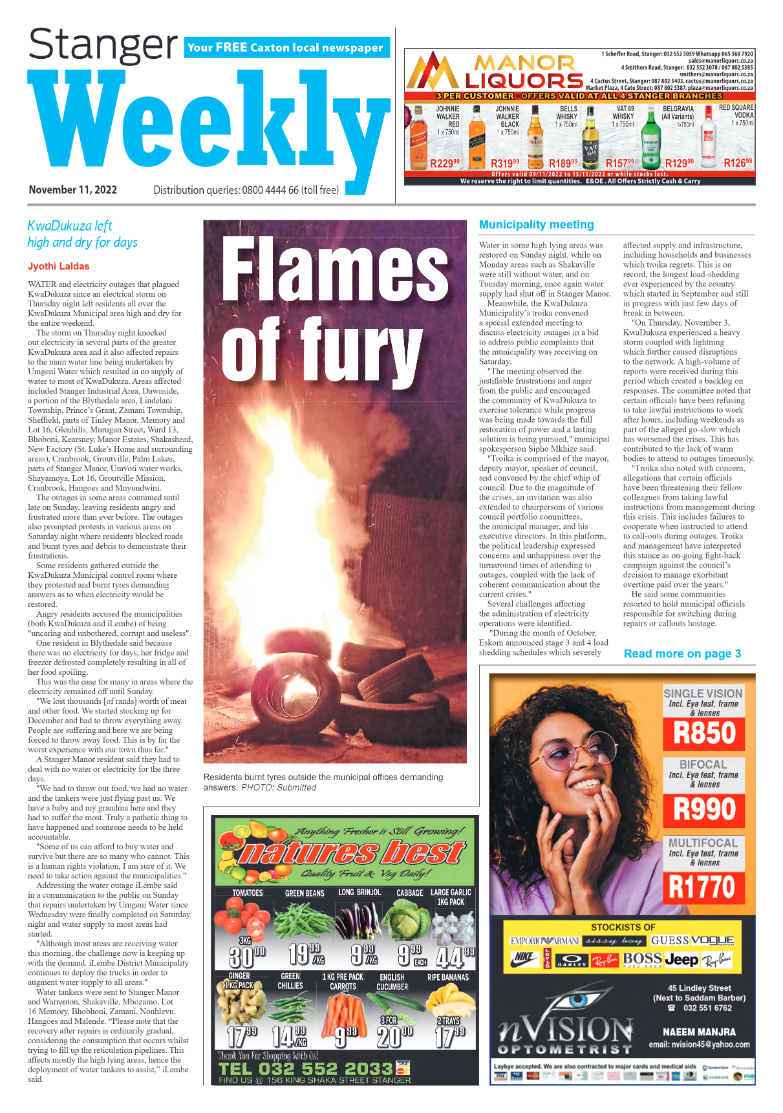 Stanger Weekly 11 November 2022 page 1