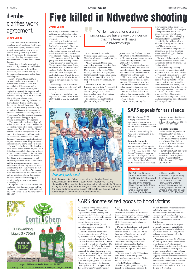 Stanger Weekly 11 November 2022 page 4