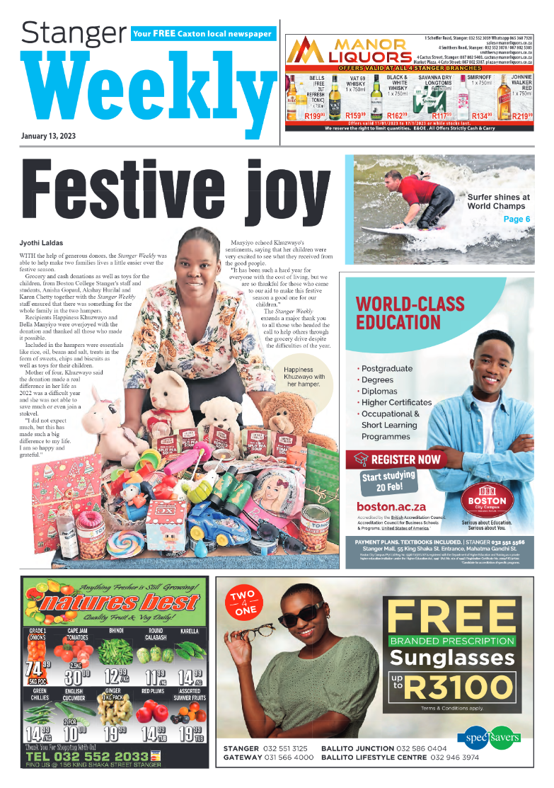 Stanger Weekly 13 January 2023 page 1