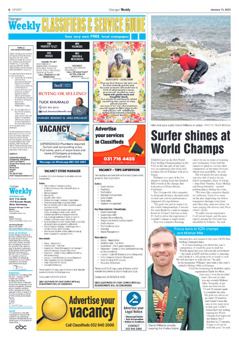 Stanger Weekly 13 January 2023 page 6