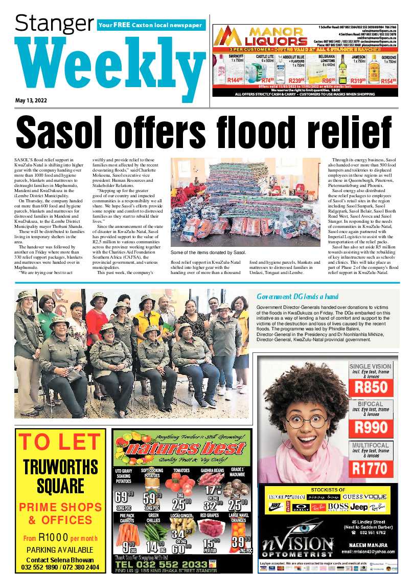 Stanger Weekly 13 May 2022 page 1