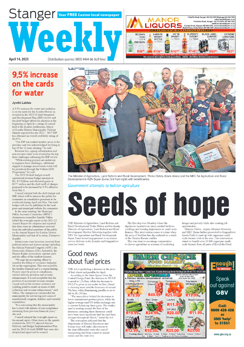 Stanger Weekly 14 April 2023 page 1