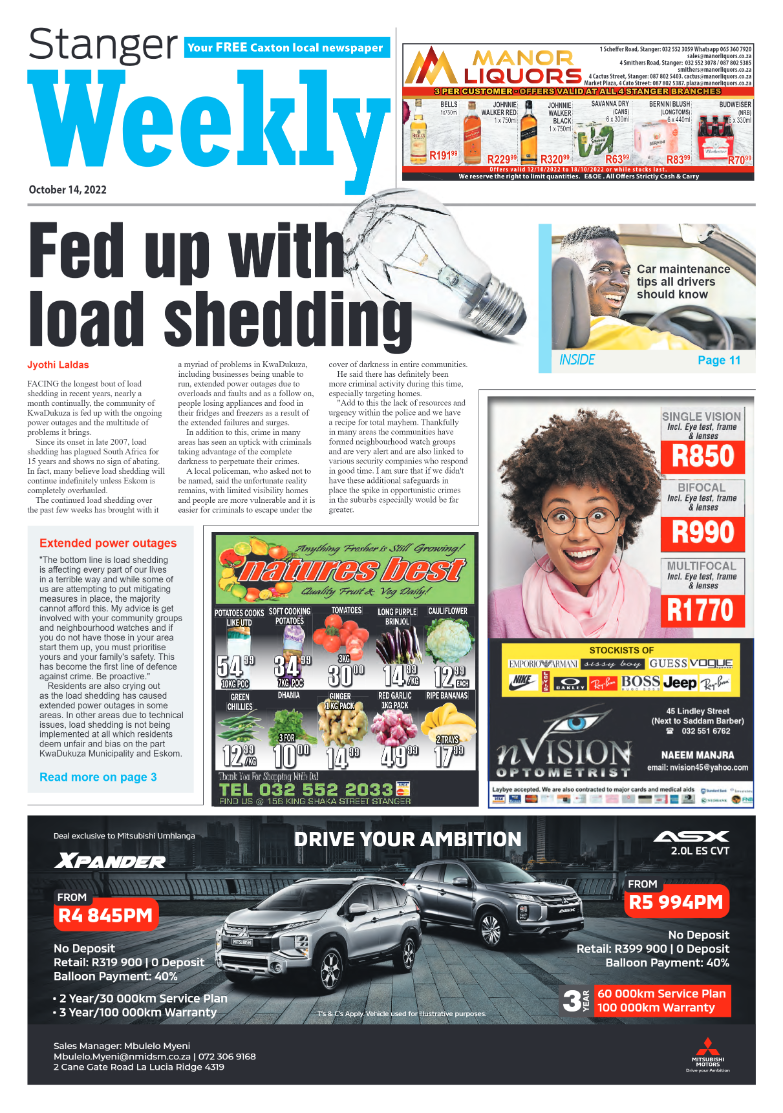 Stanger Weekly 14 October 2022 page 1