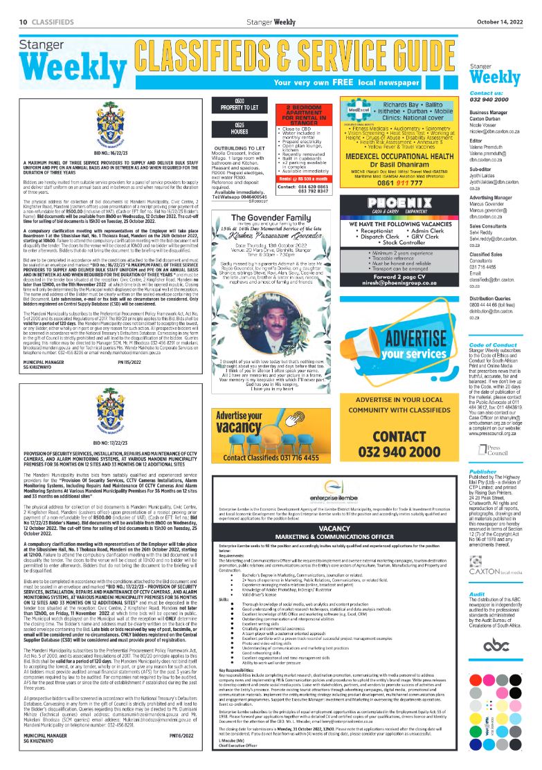 Stanger Weekly 14 October 2022 page 10