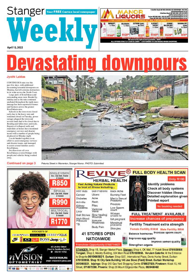 Stanger Weekly 15 April 2022 page 1
