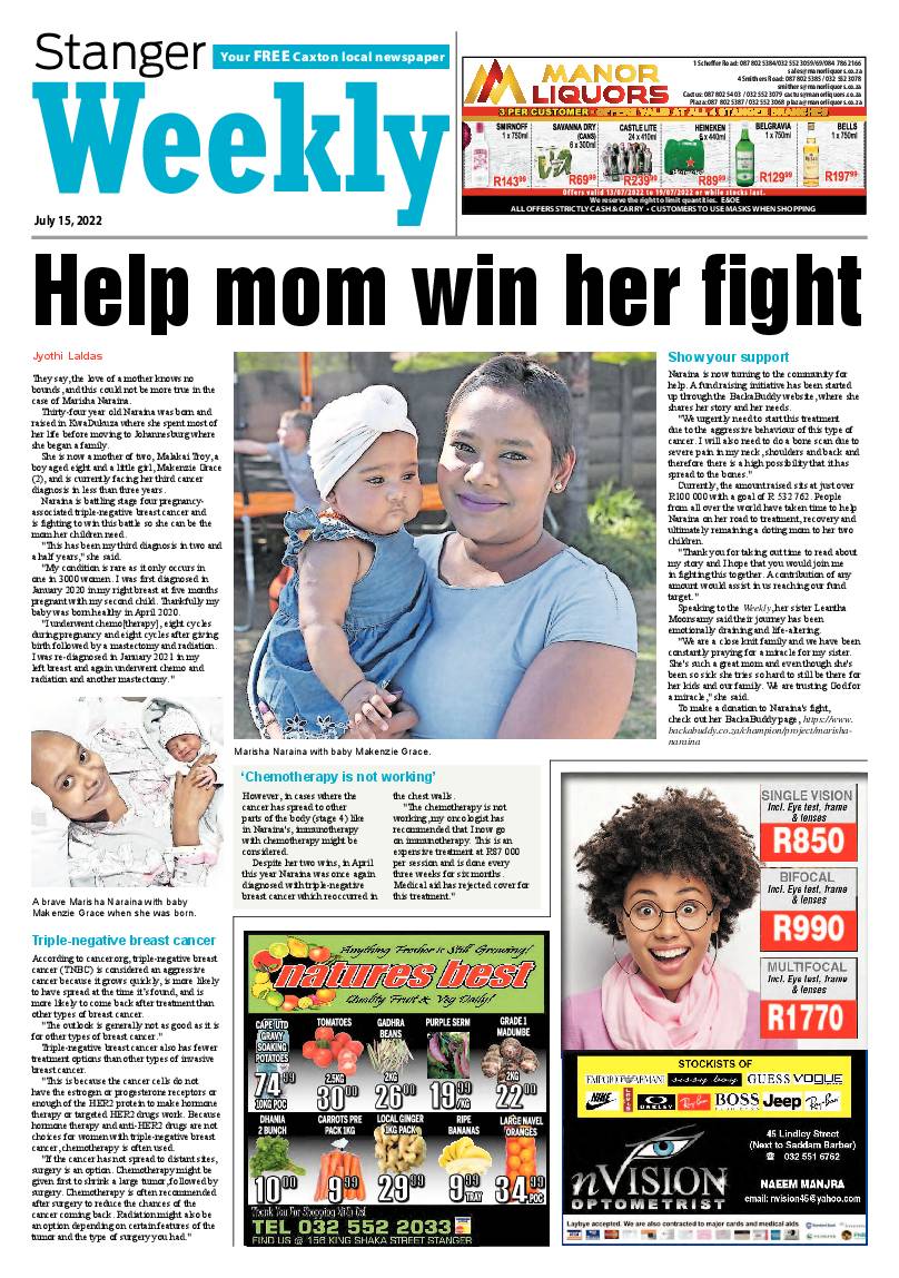 Stanger Weekly 15 July 2022 page 1