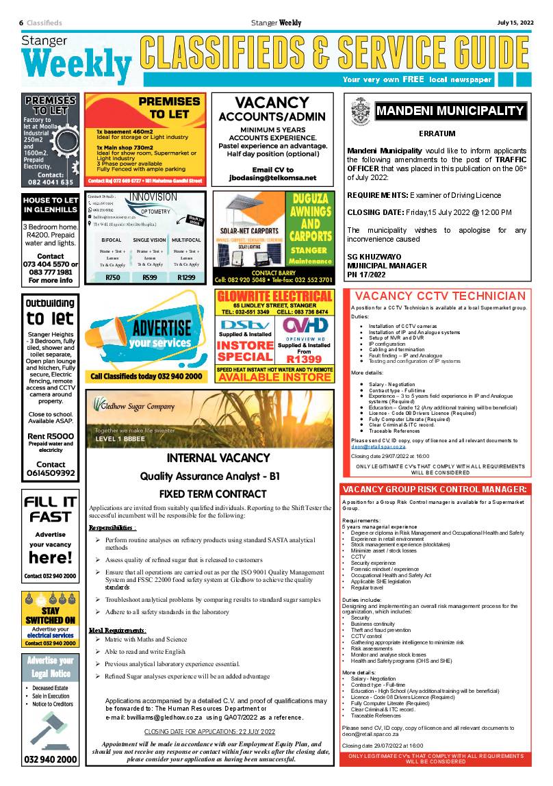 Stanger Weekly 15 July 2022 page 6