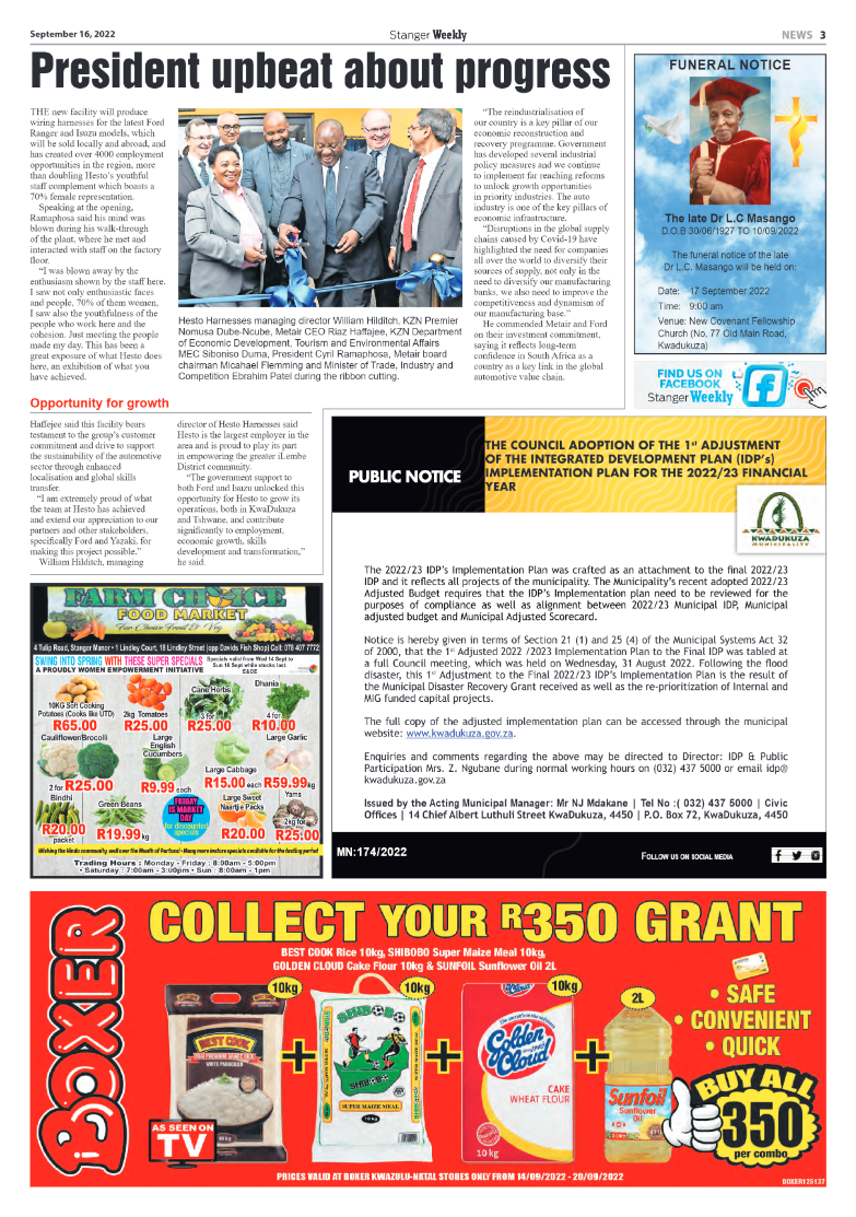 Stanger Weekly 16 September 2022 page 3