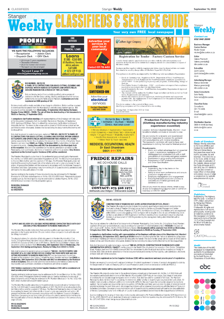 Stanger Weekly 16 September 2022 page 6