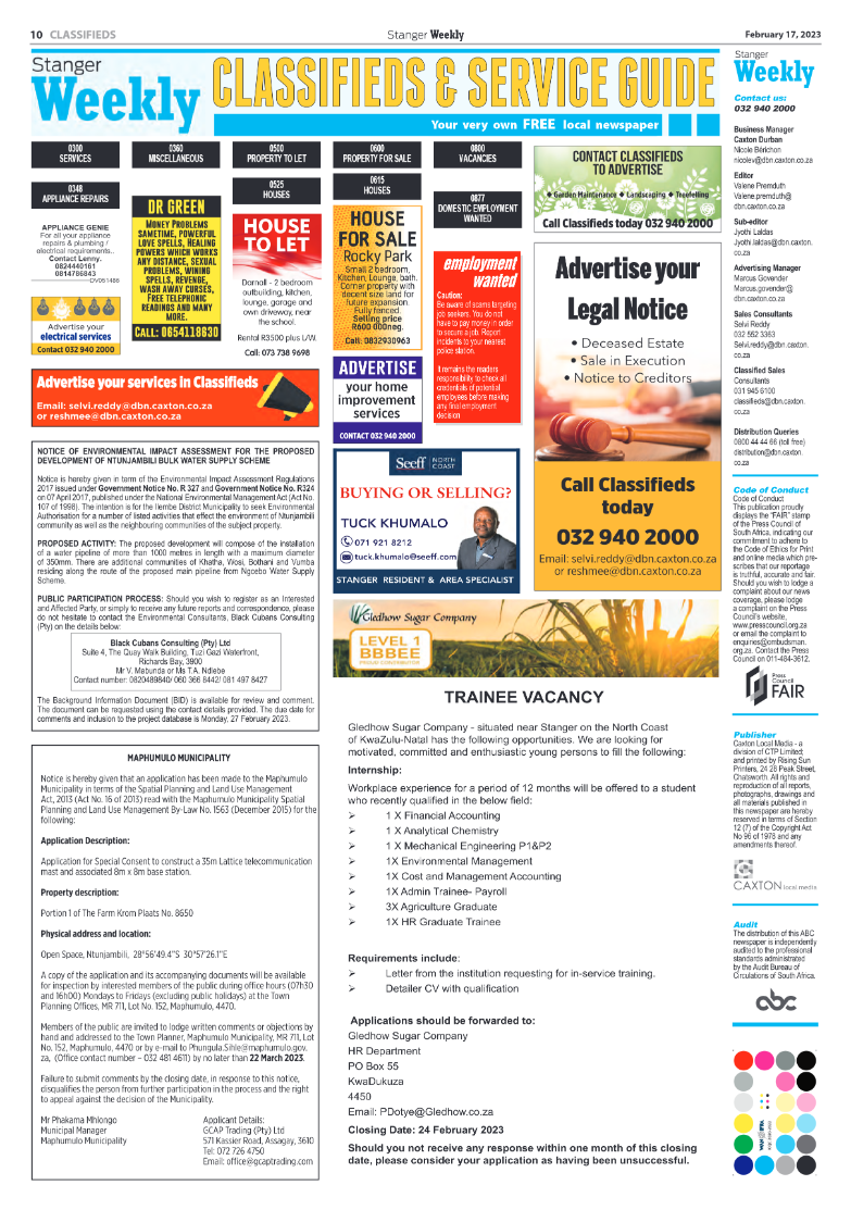 Stanger Weekly 17 February 2023 page 10