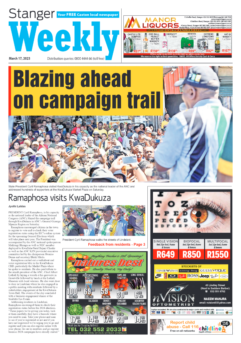Stanger Weekly 17 March 2023 page 1