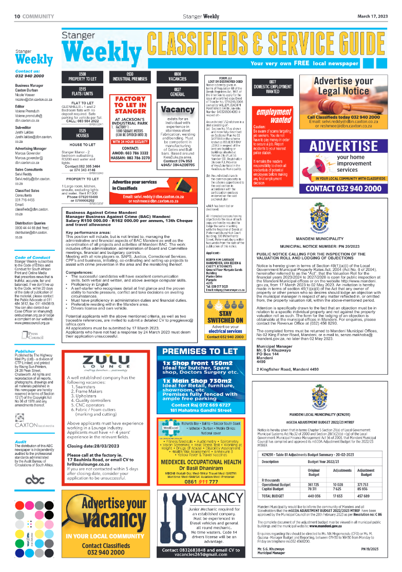 Stanger Weekly 17 March 2023 page 10