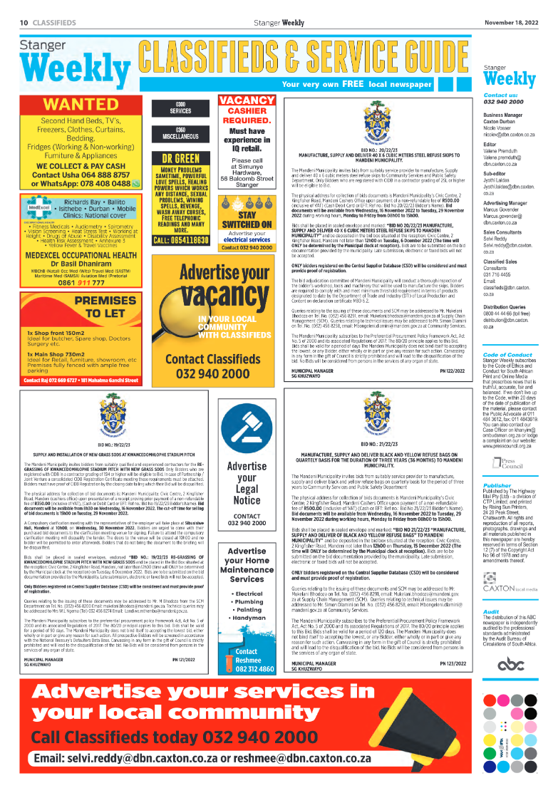 Stanger Weekly 18 November 2022 page 10