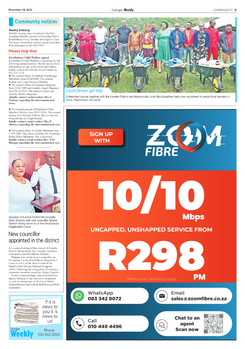 Stanger Weekly 18 November 2022 page 9