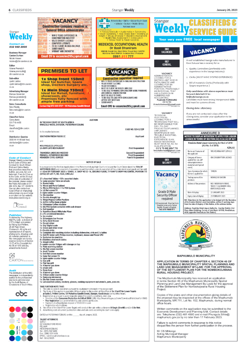 Stanger Weekly 20 January 2023 page 6