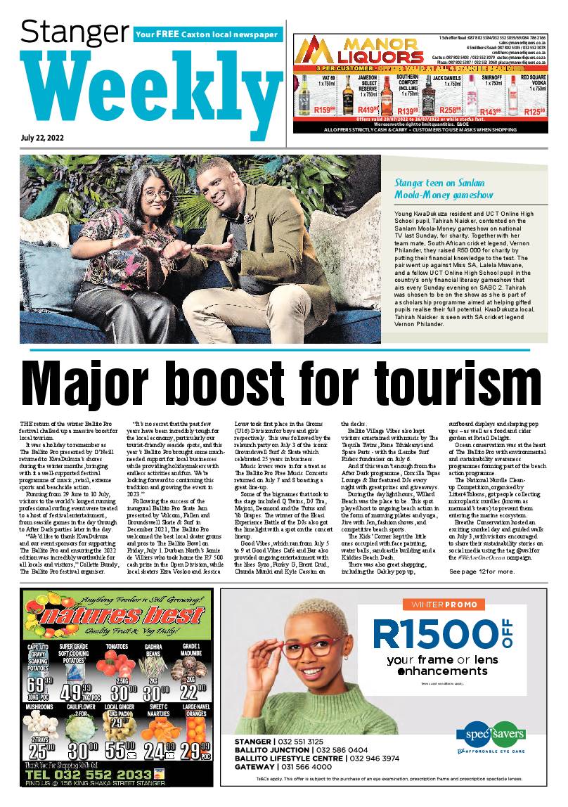 Stanger Weekly 22 July 2022 page 1