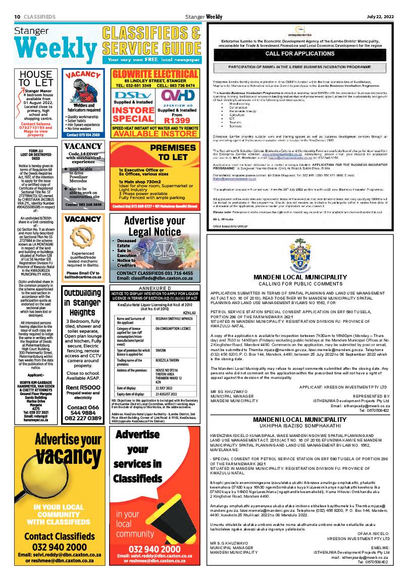 Stanger Weekly 22 July 2022 page 10