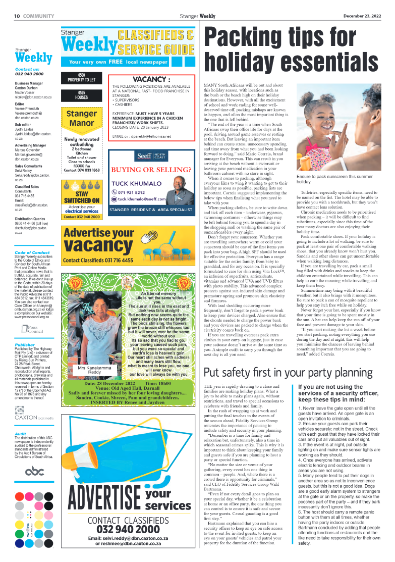 Stanger Weekly 23 December 2022 page 10