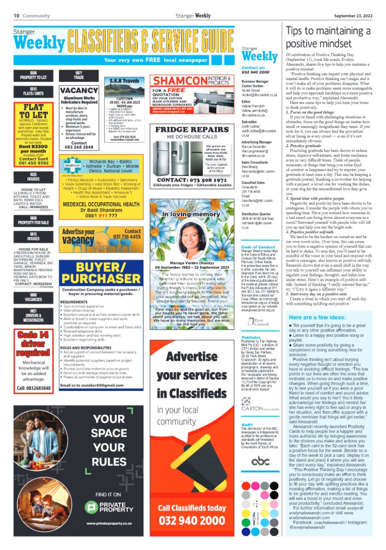Stanger Weekly 23 September 2022 page 10