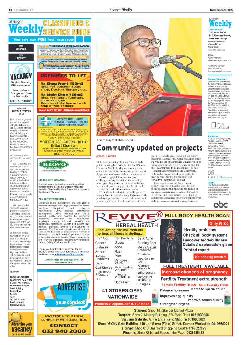 Stanger Weekly 25 November 2022 page 18