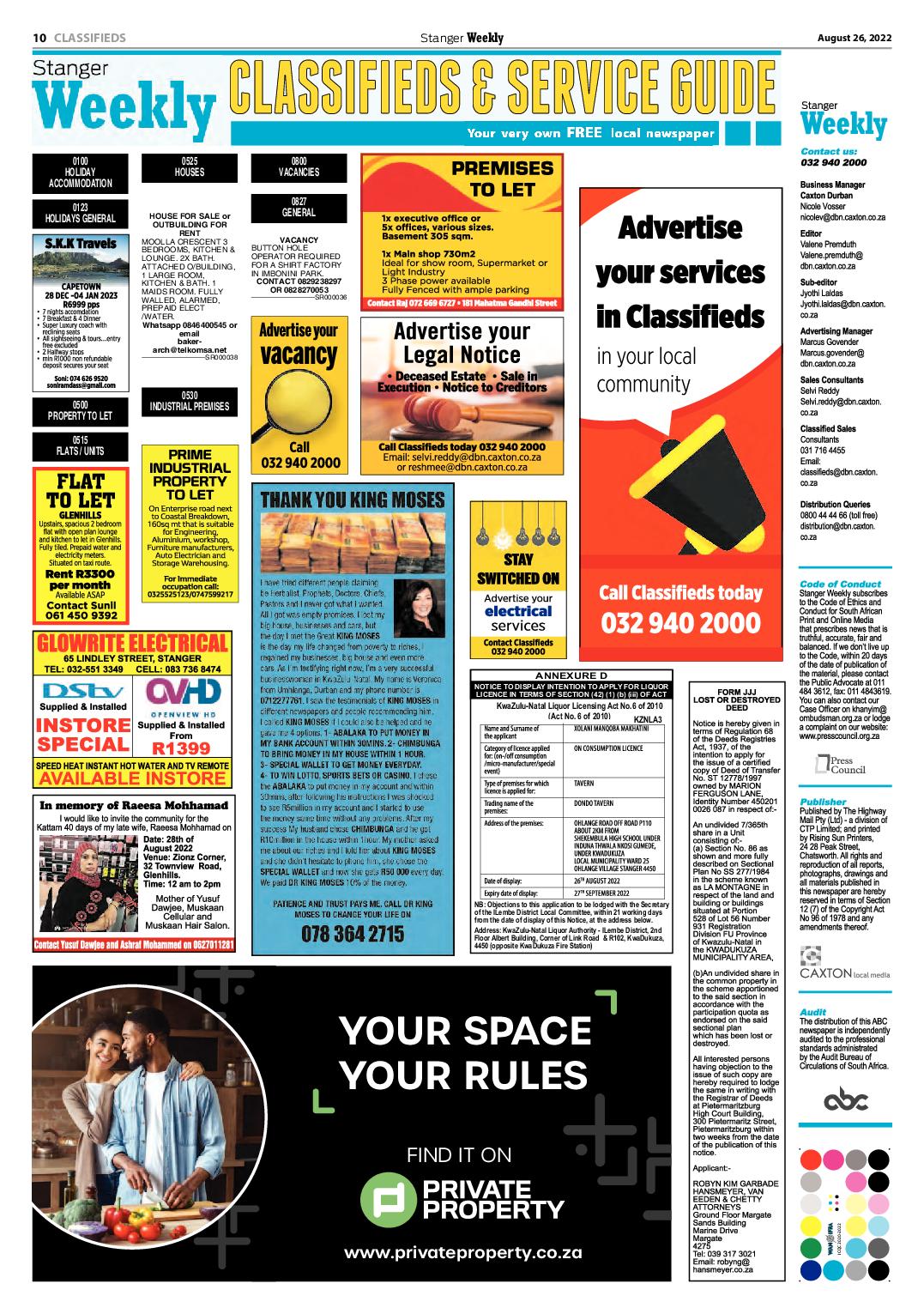 Stanger Weekly 26 August 2022 page 10