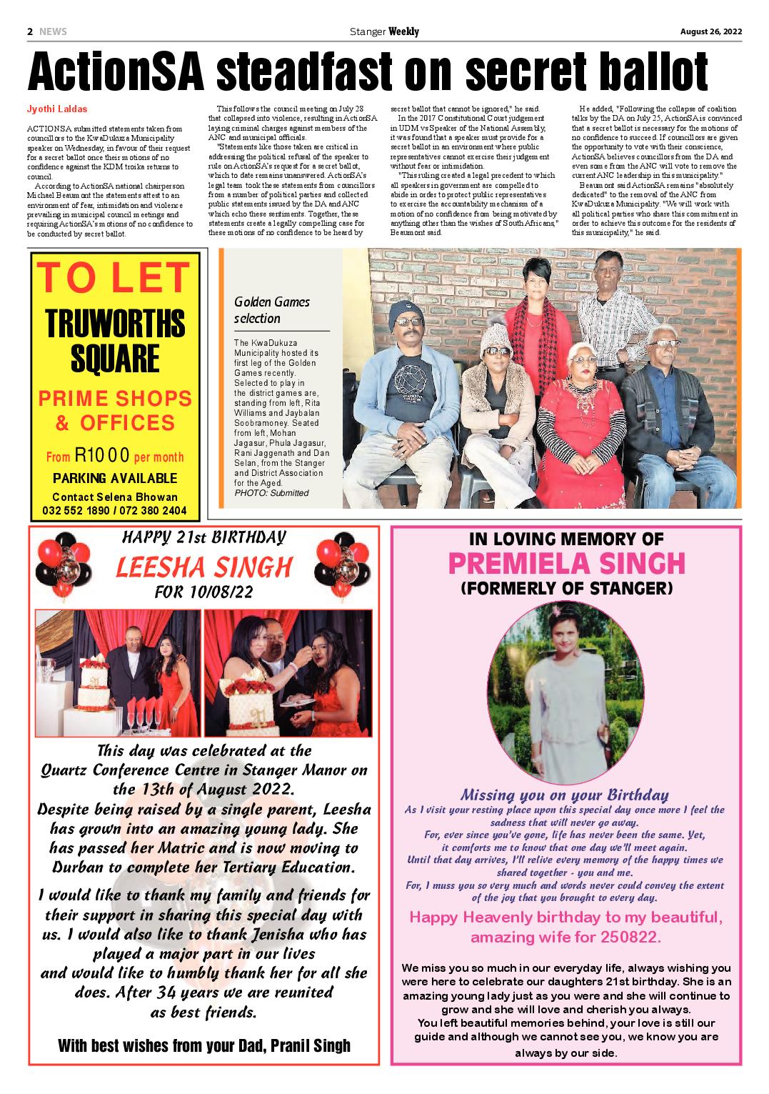 Stanger Weekly 26 August 2022 page 2